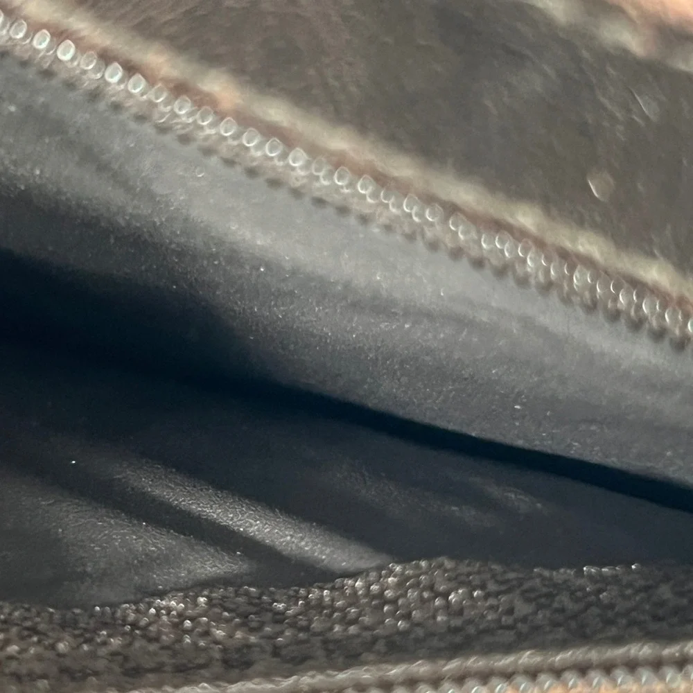 Dark Brown Leather Crossbody Bag Embossed Medallion Small Travel Messenger Purse